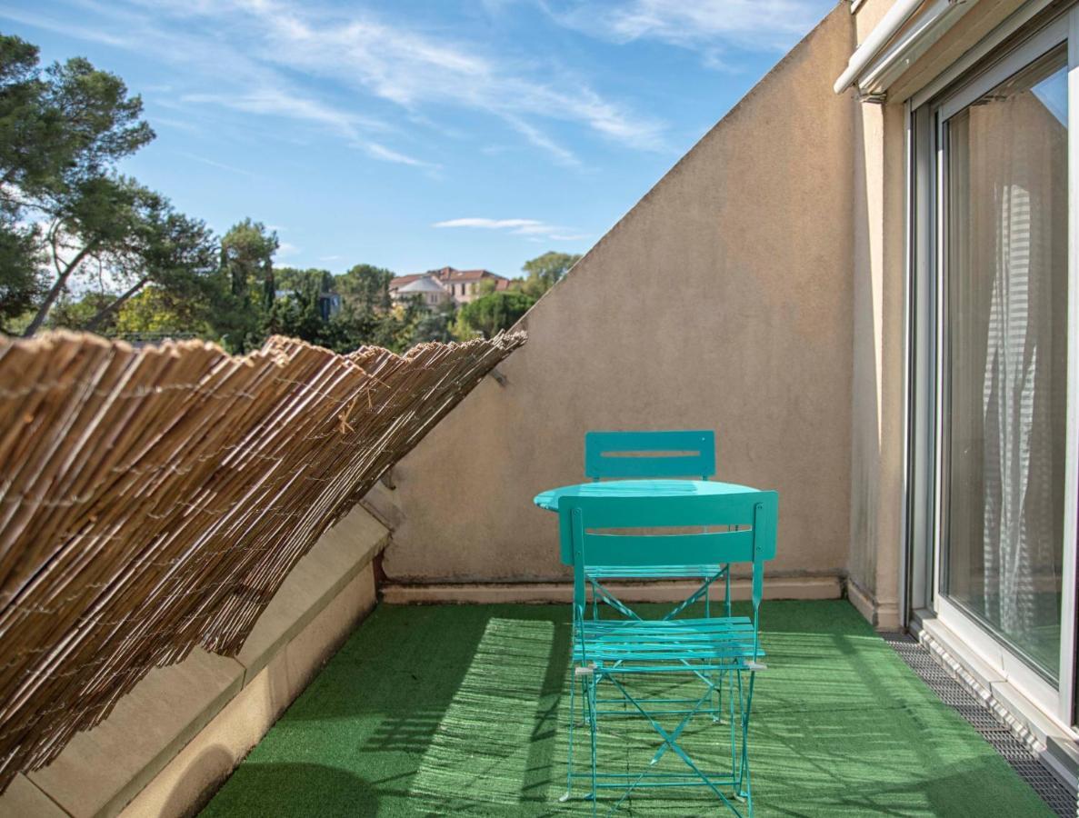 Studio terrasse Montpellier - Parking privé - Proche ligne 1 Exteriör bild